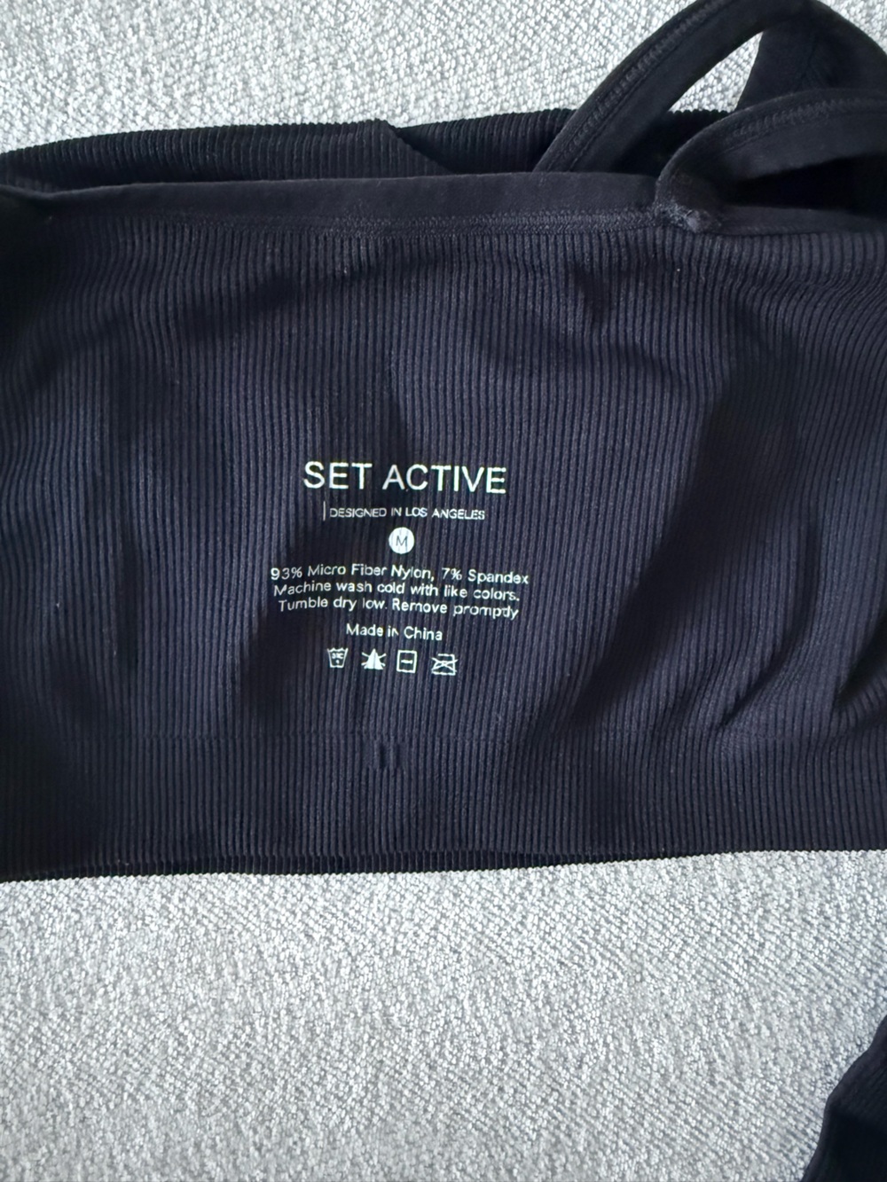 SET Active Black Seamless Ribbed Workout Bra & Leggings - Picture 6 of 6